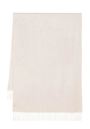 N.Peal fringed cashmere scarf - White
