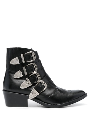 Toga Pulla buckle-strap mid heel boots - Black