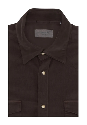 Tintoria Mattei corduroy-effect long-sleeve shirt - Brown