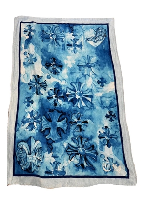 Chrome Hearts cross-motif beach towel - Blue