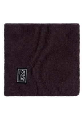 Versace Jeans Couture ribbed logo-patch scarf - Purple