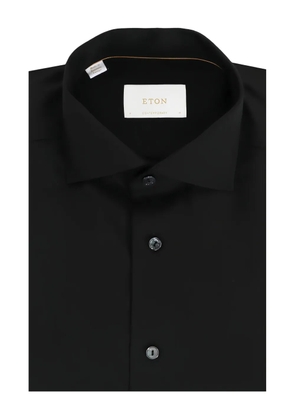 Eton button-fastening wool shirt - Black