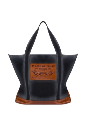 Moschino logo-patch tote bag - Black