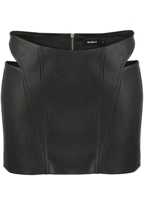MISBHV faux-leather cut-out miniskirt - Black