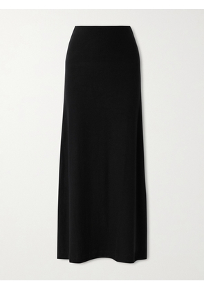 LESET - Lauren Stretch-knit Maxi Skirt - Black - small,medium,large,x large