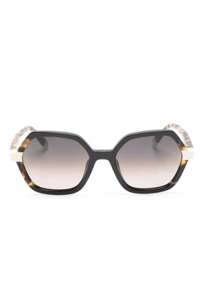 Etnia Barcelona logo-engraved geometric-frame sunglasses - Black