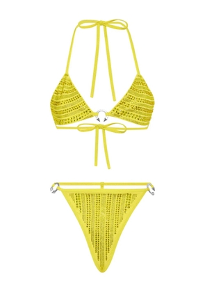 Philipp Plein crystal-embellished bikini - Yellow