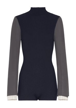 Jean Paul Gaultier ribbed long-sleeve bodysuit - Blue