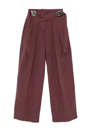 The Attico buckle-detail pleated trousers - Red