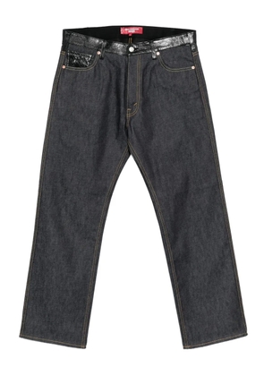 Junya Watanabe MAN leather-patch jeans - Blue