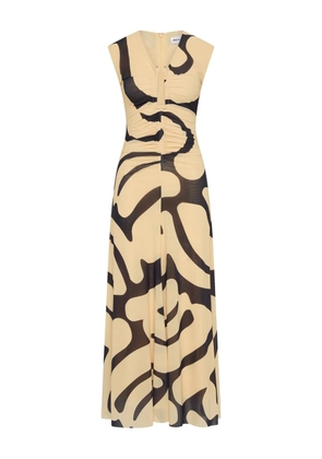 Rebecca Vallance ruched dune midi dress - Neutrals