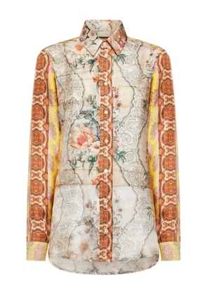 Pierre-Louis Mascia floral-print silk shirt - Neutrals