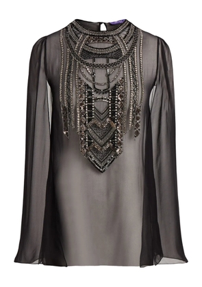 Ralph Lauren Collection embellished cape top - Black