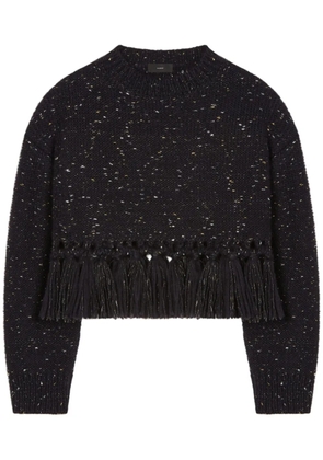 Alanui The Astral tasselled speckle-knit jumper - Blue