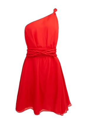 AZEEZA Rodite one-shoulder braided-belt mini dress - Red