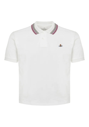 Vivienne Westwood striped-collar polo top - White