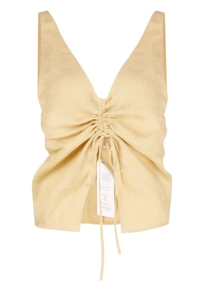 Nanushka linen drawstring top - Green