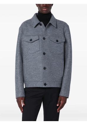 Harris Wharf London wool single-breasted shirt jacket - Blue