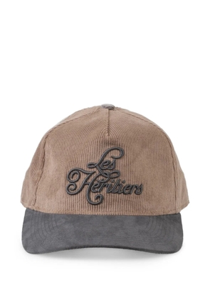 LES HÉRITIERS corduroy signature cap - Brown