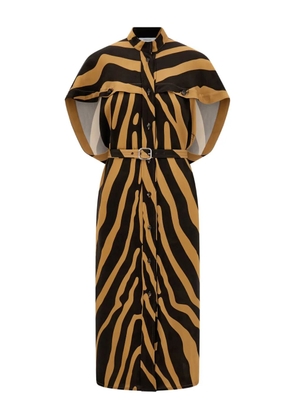 Ferragamo buttoned belt twill mini dress - Brown