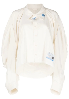 Maison MIHARA YASUHIRO logo-patches panelled cotton shirt - White