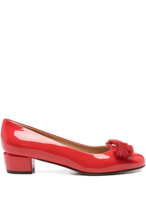 Ferragamo 30mm Vara leather flat pumps - Red