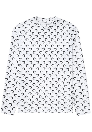 Marine Serre Regenerated moon-print long-sleeve T-shirt - White