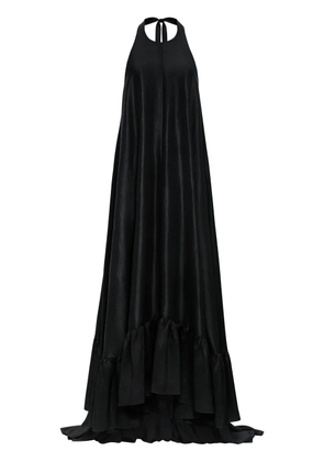 AZEEZA Sadie halterneck silk gown - Black