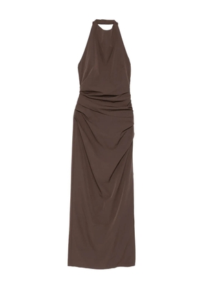 SIR. halterneck ruched dress - Brown