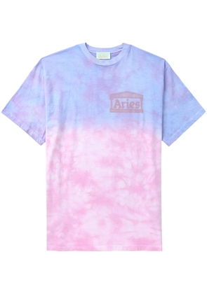 Aries logo-print tie-dye T-shirt - Purple