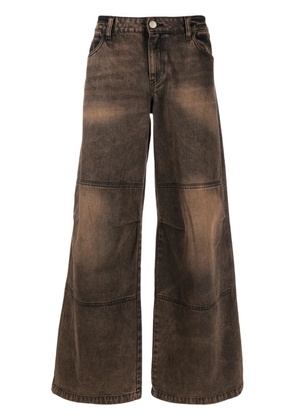 Aries acid-wash wide-leg jeans - Orange