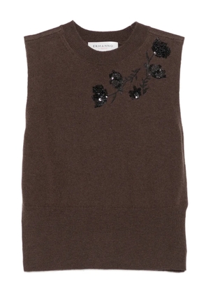 ERMANNO FIRENZE sequin-embellished sleeveless top - Brown