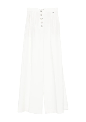NISSA pleated embellished trousers - White