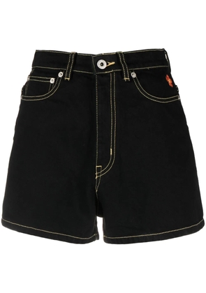 Kenzo contrast-stitch denim shorts - Black