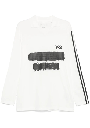 Y-3 x adidas logo-print polo shirt - White