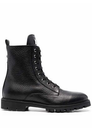 Philipp Plein star-studded leather boots - Black