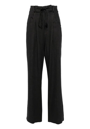 Goen.J high-waisted straight-leg trousers - Black