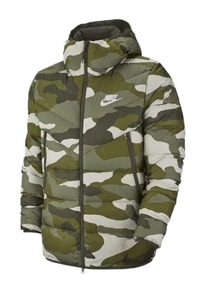 Nike camouflage-print hooded puffer jacket - Green
