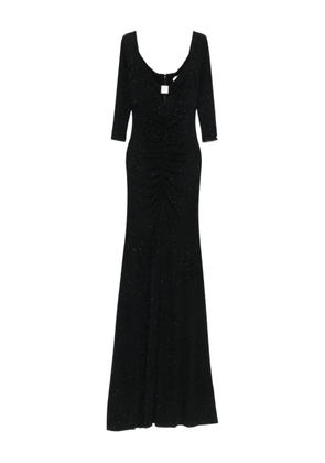NISSA glitter-embellished three-quarter sleeve maxi dress - Black