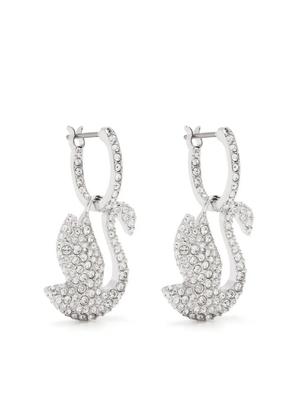 Swarovski Swan hoop earrings - Silver