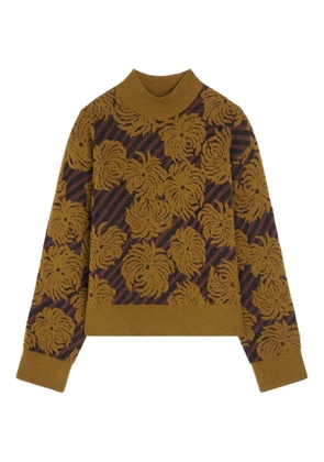 DRIES VAN NOTEN floral-jacquard sweater - Green