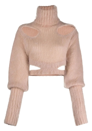 ANDREĀDAMO cut-out cropped jumper - Pink