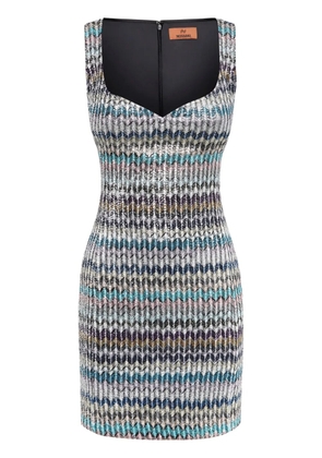 Missoni lamé knitted mini dress - Blue