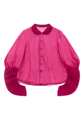 Renli Su Peter Pan-collar balloon-sleeve shirt - Pink