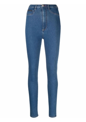 Philipp Plein high-waist jegging jeans - Blue