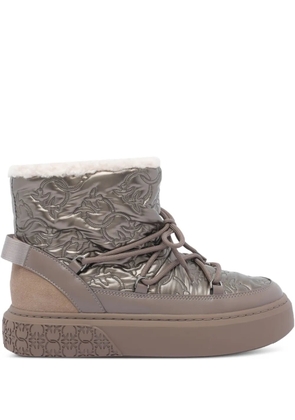 PINKO quilted floral-pattern boots - Grey