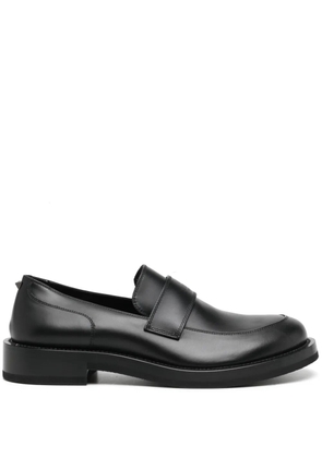 Valentino Garavani logo-debossed leather loafers - Black