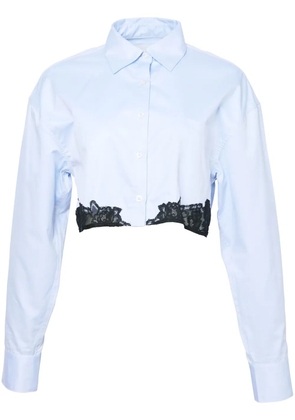Fleur Du Mal poplin cropped shirt - Blue