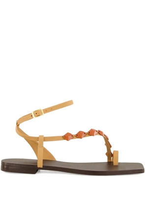 Johanna Ortiz Dazzling leather crest sandals - Neutrals