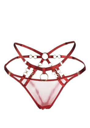 Bordelle Kleio backless satin briefs - Red